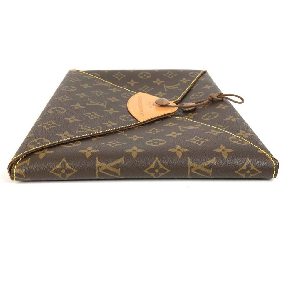 LOUIS VUITTON Authentic Brown Monogram Canvas Clutch Bag - Picture 5 of 13